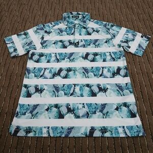 Bad Birdie Stripe Show Performance Golf Polo Shirt Men's Medium (NWOT)